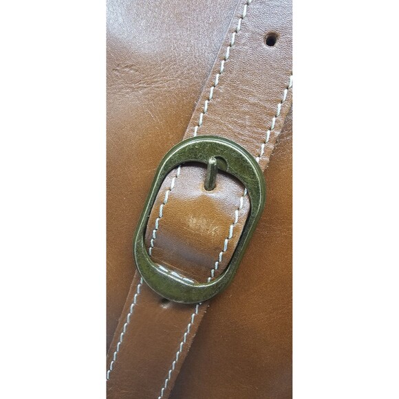 Patricia Nash Venezia Smooth Heritage Brown Crossbody Saddle Purse - Picture 5 of 16